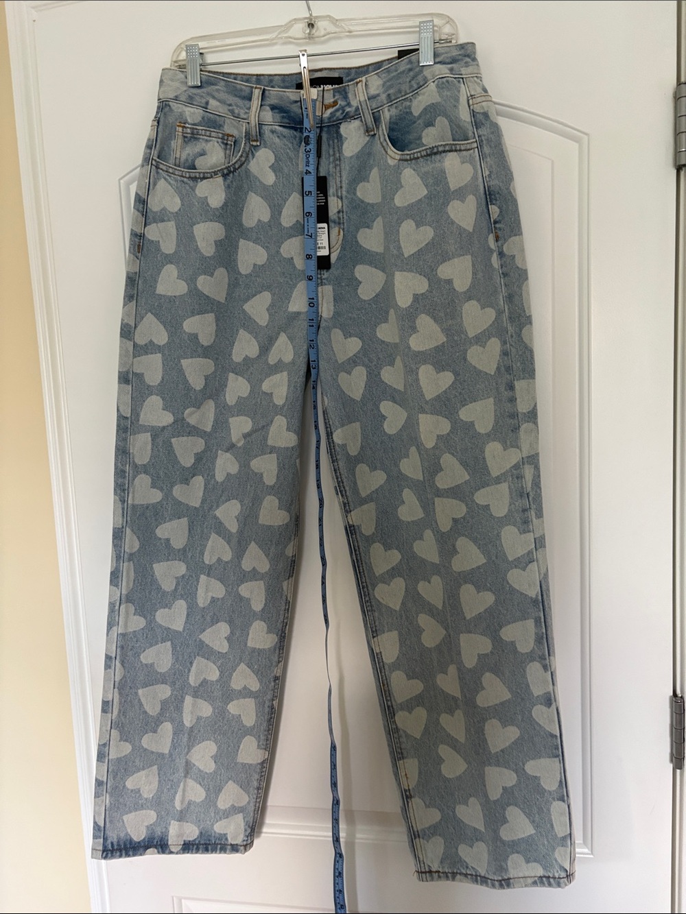 Fashion Nova Light Blue Heart Print Women’s Jeans